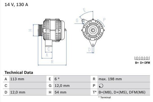 Bosch alternator for saab 3 - bosch,